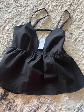 Abercrombie & Fitch Black Peplum Camisole Tank